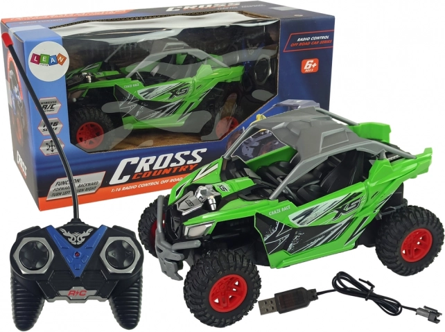 Coche todoterreno verde con control remoto 27 MHz