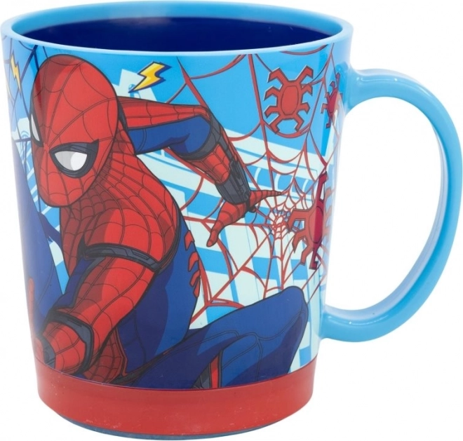 Taza de plástico con base antideslizante con motivo de Spiderman