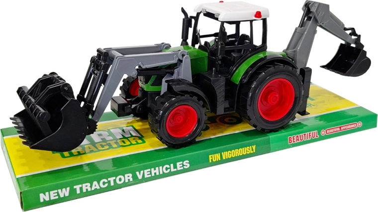 Máquina de construcción – tractor con cargador frontal y excavadora trasera