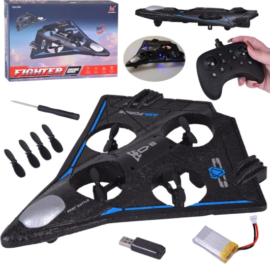Dron RC ligero con efectos LED y acrobacias 360°
