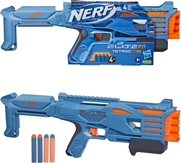 Lanzador Nerf Elite 2.0 Tetrad QS-4 para dardos