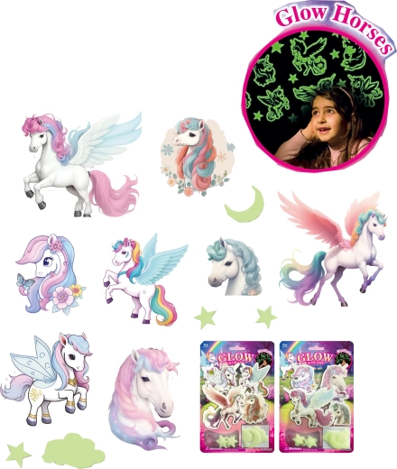 Pegatinas luminosas de luna, estrellas y unicornios para la habitación infantil