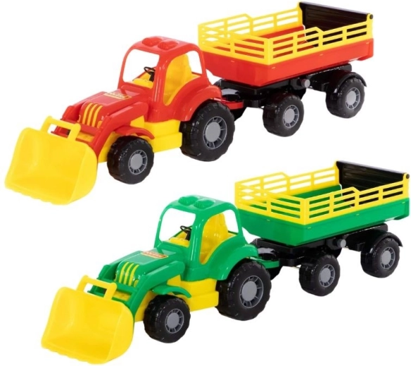Tractor con cargadora frontal y remolque Mighty - 1 pieza