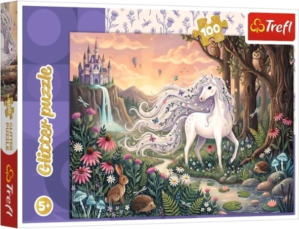 Puzzle infantil Glitter Tęczowy blask unicornio 100 piezas - 1 unidad