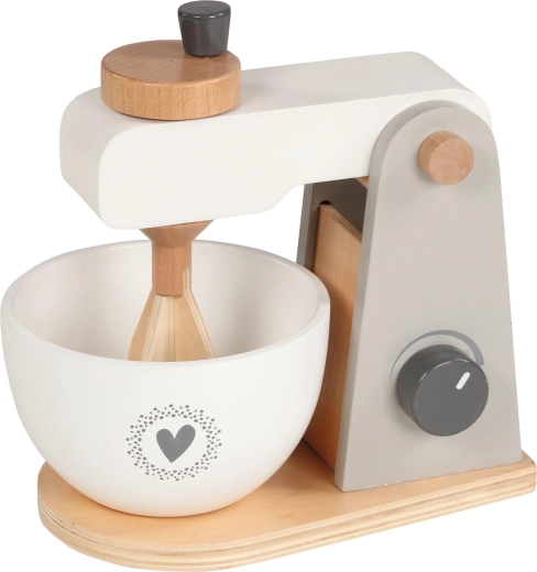 Batidora de cocina infantil de madera con bol