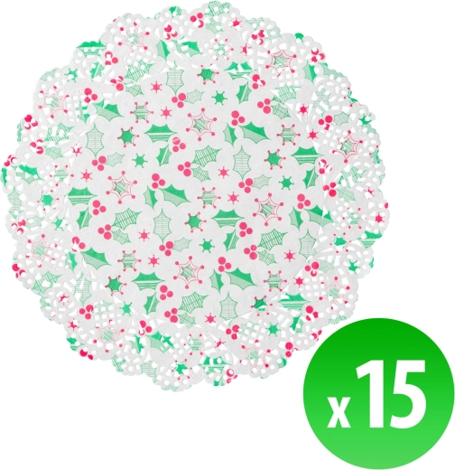 Mantel individual de papel navideño para plato de 21,5 cm - 1 unidad