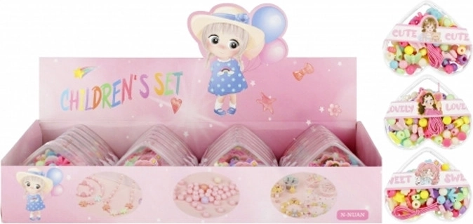 Cuentas en caja con forma de corazón para hacer bisutería - 1 unidad
