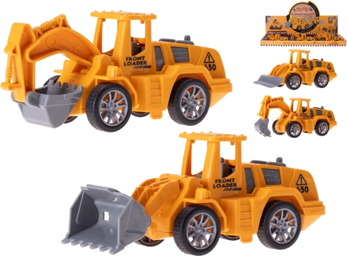 Vehículos de construcción con retroceso 11,5–13 cm – set de 4 tipos