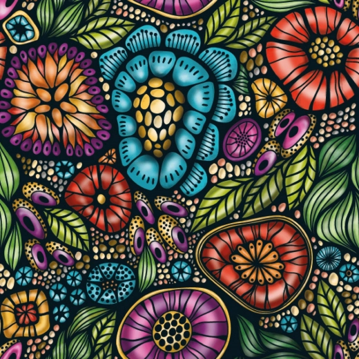 Curiosi rompecabezas cuadrado Q Life flores coloridas 72 piezas