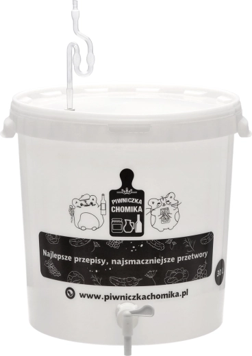 Recipiente de fermentación de 30 l con tapa, grifo, tapón de fermentación y junta