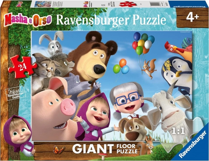 Ravensburger rompecabezas gigante de suelo Masha y el Oso (24 piezas)