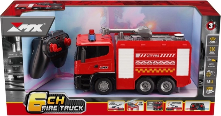 Coche de bomberos RC con cañón de agua pulverizador 2,4 GHz 1:24