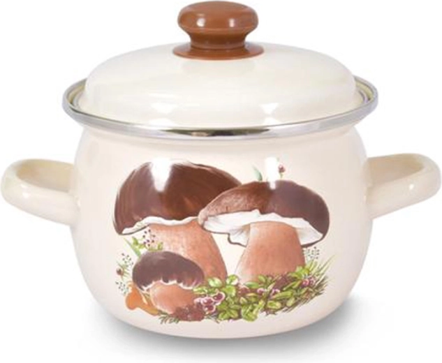 Olla esmaltada con tapa TORO 2,5 l – setas