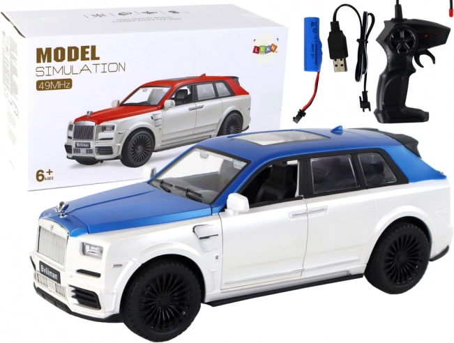 Coche RC 1:20 blanco-azul con control remoto BVLIIMAN
