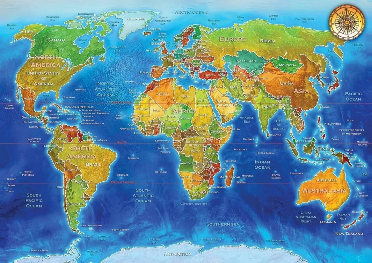 Puzzle ART PUZZLE mapa política del mundo 2000 piezas