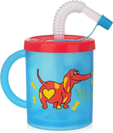 Vaso infantil con pajita perro 260 ml
