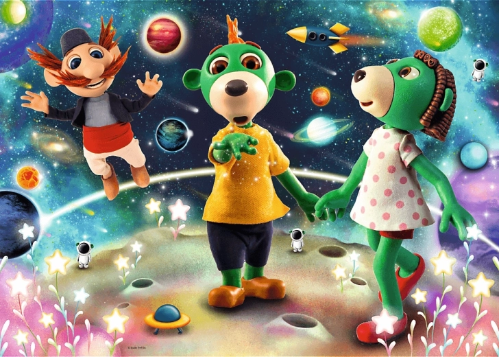 Puzle con purpurina Treflíci: Entre las estrellas