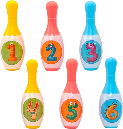 Boliche infantil Woopie con animales y números - 8 piezas