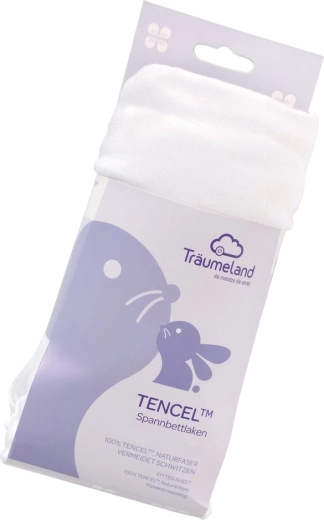 Sábana bajera ajustable Träumeland Tencel 40 × 90 cm blanca