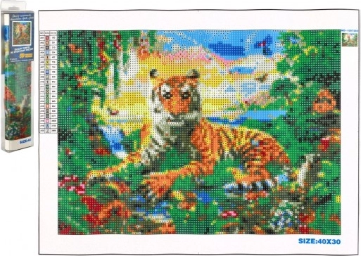 Pintura de diamantes Rey de la jungla 40x30 cm