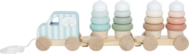 Jabadabado tren de madera de arrastre con helado
