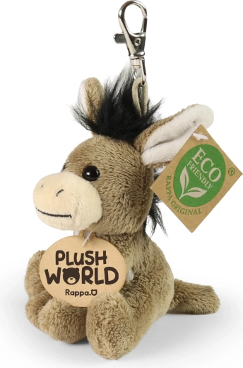 Llavero de peluche burro de 9 cm Eco-Friendly Plush World