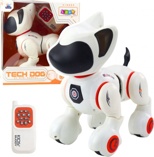 Perrito robótico interactivo con control remoto – blanco/naranja
