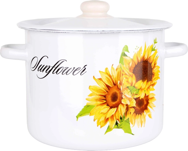 Olla esmaltada con tapa 5,5 l Girasoles