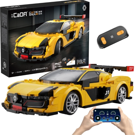 Kit de construcción CaDA RC coche de carreras RENAULT SPORT RS.01 1:20, 294 piezas, modo dual