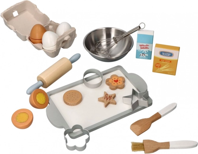 Set infantil de repostería de madera y acero inoxidable