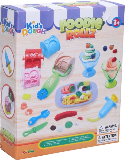 Plastilina con alimentos y rodillo - 4 unidades