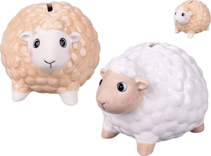 Hucha de porcelana con forma de ovejita para niños