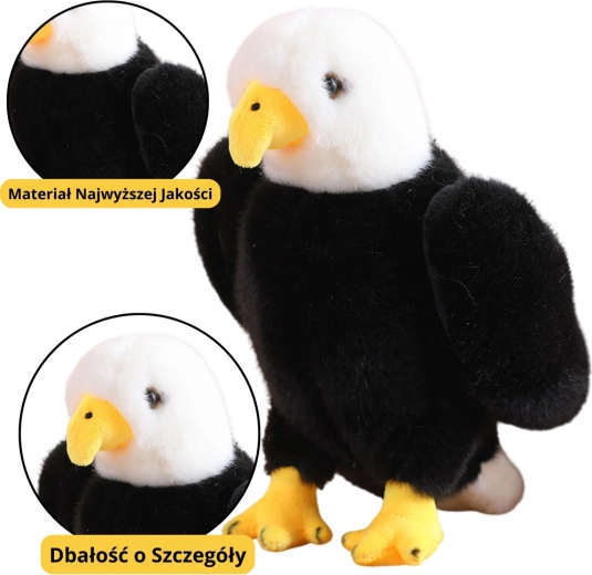 Águila de peluche blanco y negro 25 cm