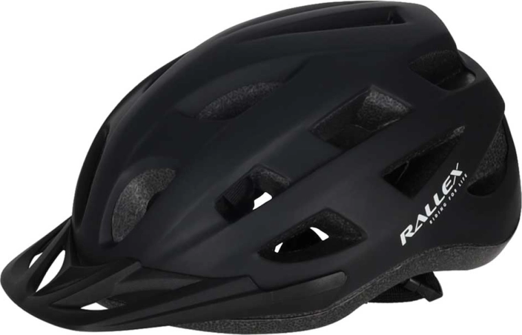 Casco de ciclismo Rallex con visera, negro, M 54–58 cm