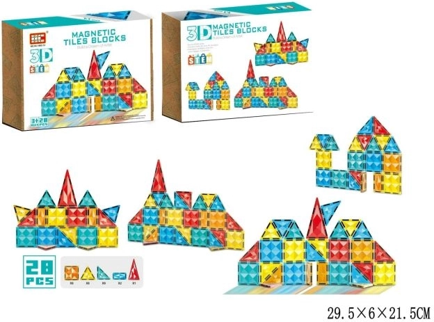 Set de construcción magnético de 28 piezas