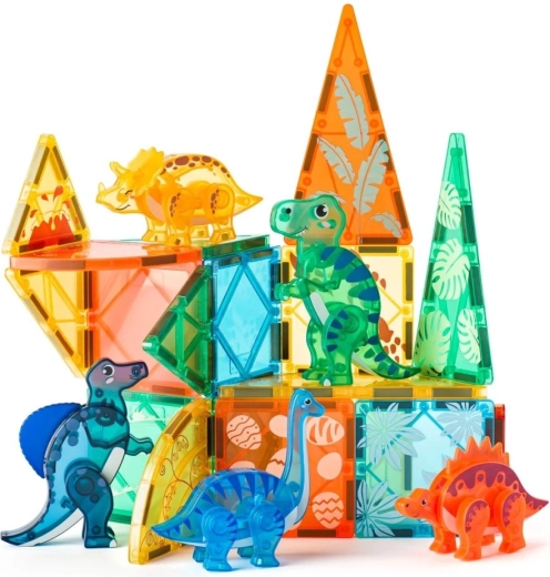 Set de construcción magnético Dino Mundo para niños 3+