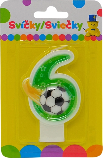 Vela de cumpleaños número 6 con balón – pastel
