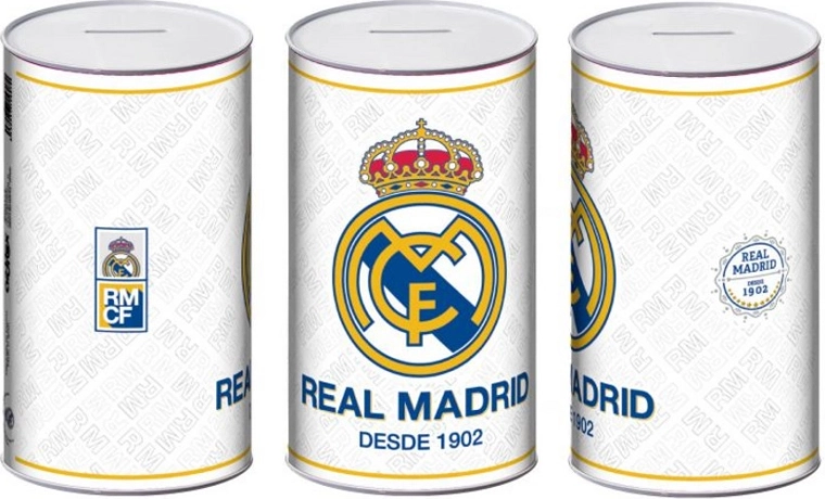 Hucha metálica Real Madrid 10 × 10 × 17,5 cm