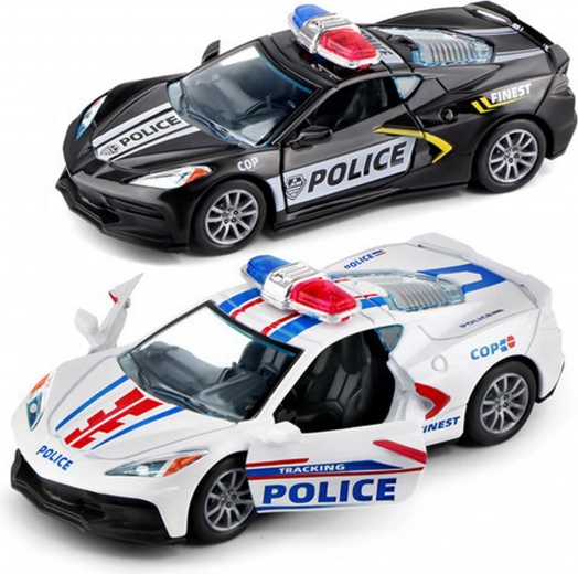 Coche de policía metálico 12 cm