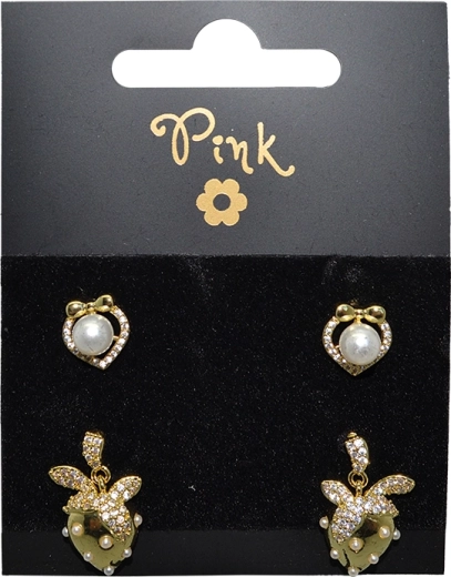 Pendientes chapados en oro con perlas – set de 2 pares Regalos del mar