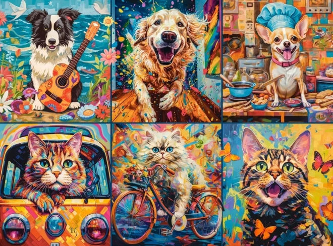 Puzle de 2000 piezas: cachorros, gatitos y animales domésticos