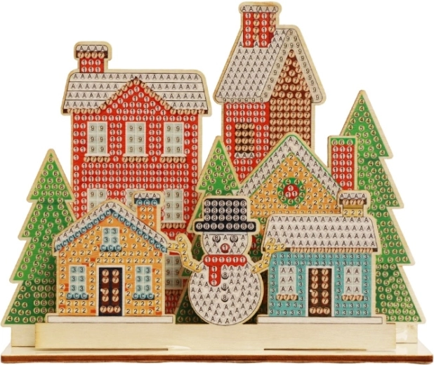 2Kids Toys pintura de diamantes con soporte pueblo navideño
