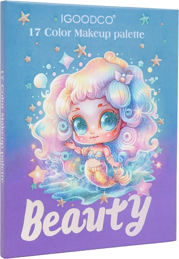 Set de maquillaje infantil de sirena en paleta azul