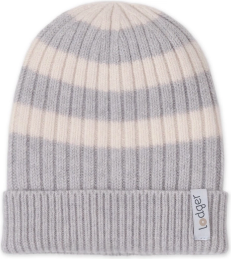 Gorro de punto de merino Lodger Stripe Merino Storm (3–6 meses)
