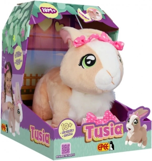 Conejito de peluche interactivo Tusia con lazo