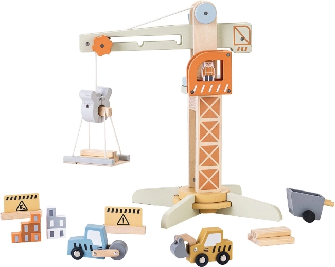 2Kids Toys grúa de madera con accesorios