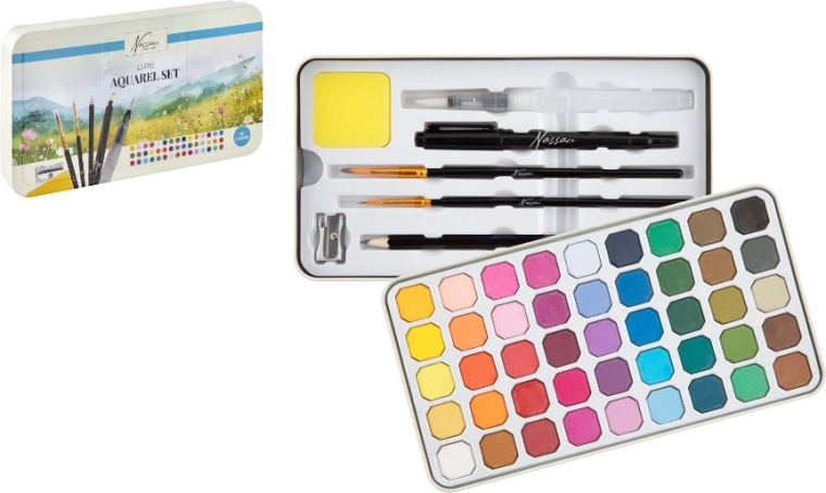 Set exclusivo de acuarelas de 45 colores con accesorios