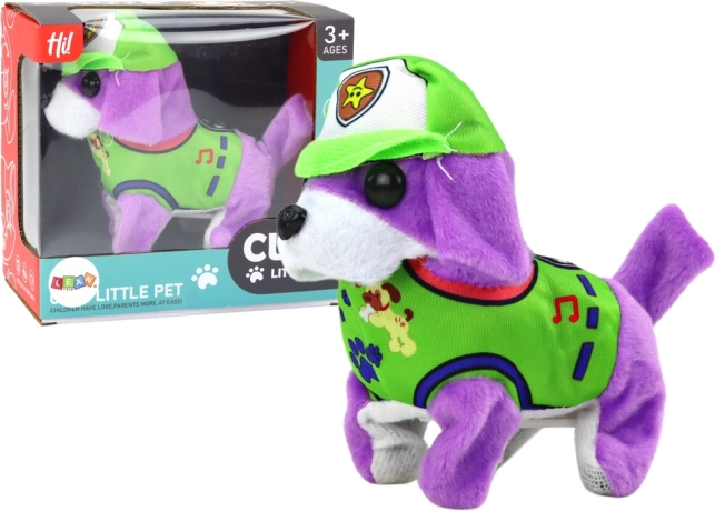 Perrito de peluche interactivo morado