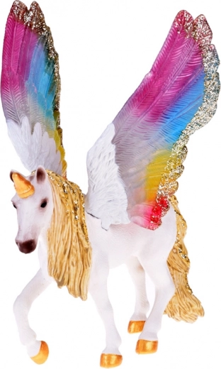 Figura de unicornio Pegaso con alas arcoíris