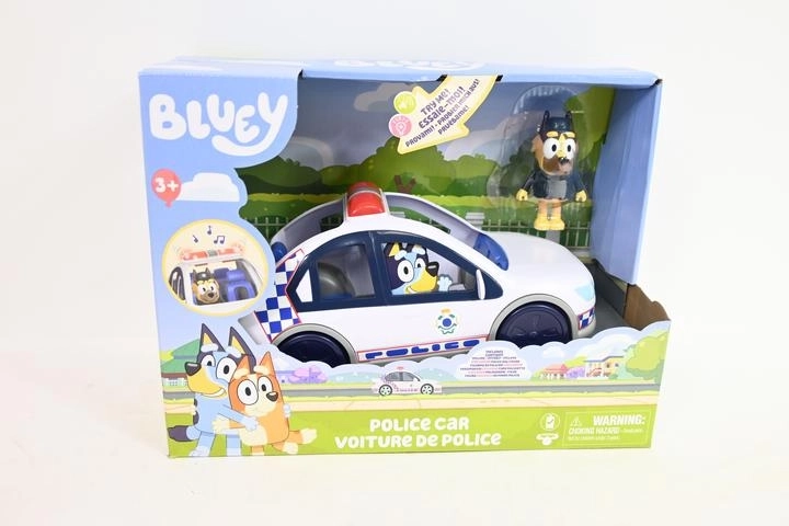 Coche de policía de Bluey con luces y sonidos + figura de policía - 1 unidad